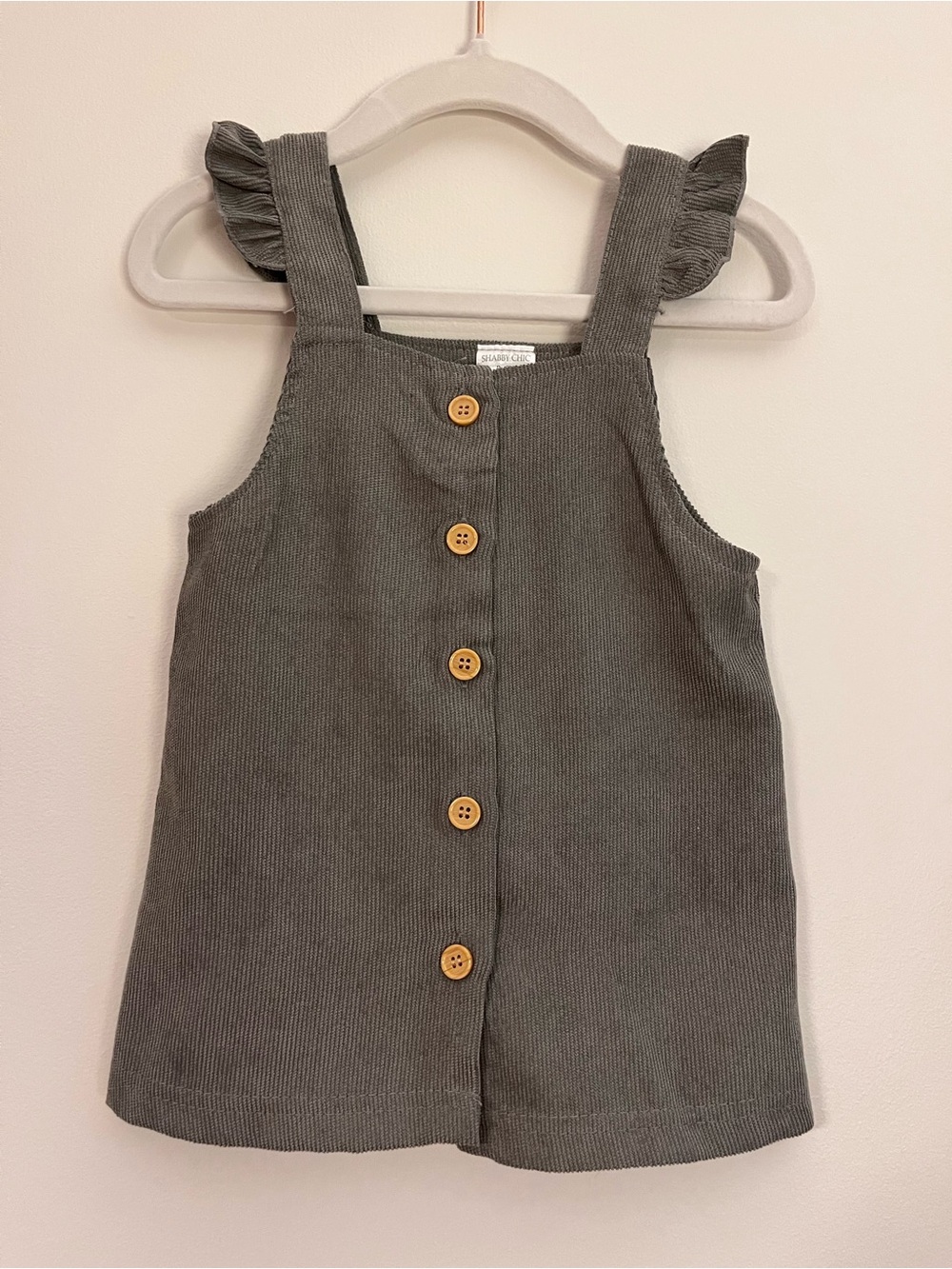 Shabby Chic Corduroy Button-Front Dress